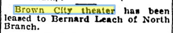 Brown City Theater - Sept 1929 Article Flint Journal